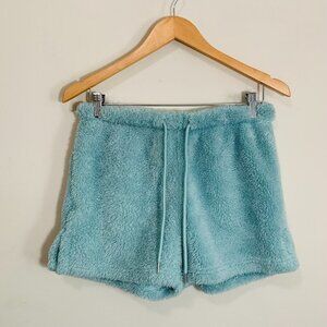 Forever 21 Blue Fuzzy Fleece High Rise Shorts size small